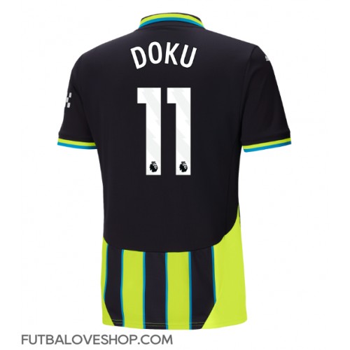 Dres Manchester City Jeremy Doku #11 Preč 2024-25 Krátky Rukáv